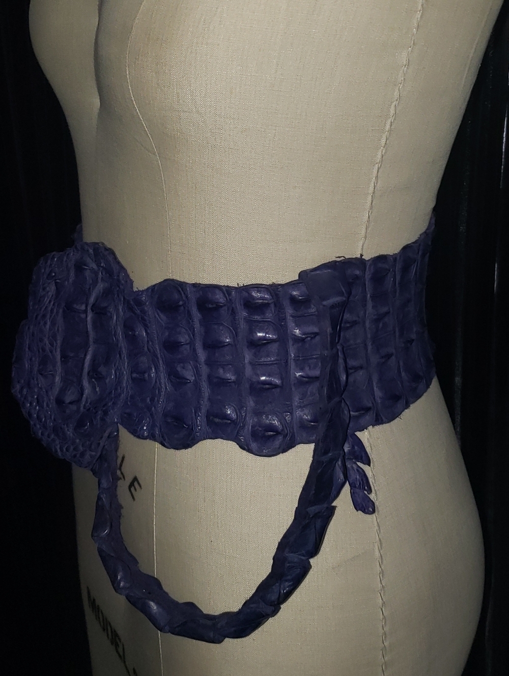 Genuine Crocodile Skin Corset Lilac Purple Belt - Picture 7 of 16
